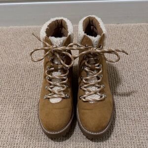 Women's Tan Suede Ankle Boots- Womens Size 8